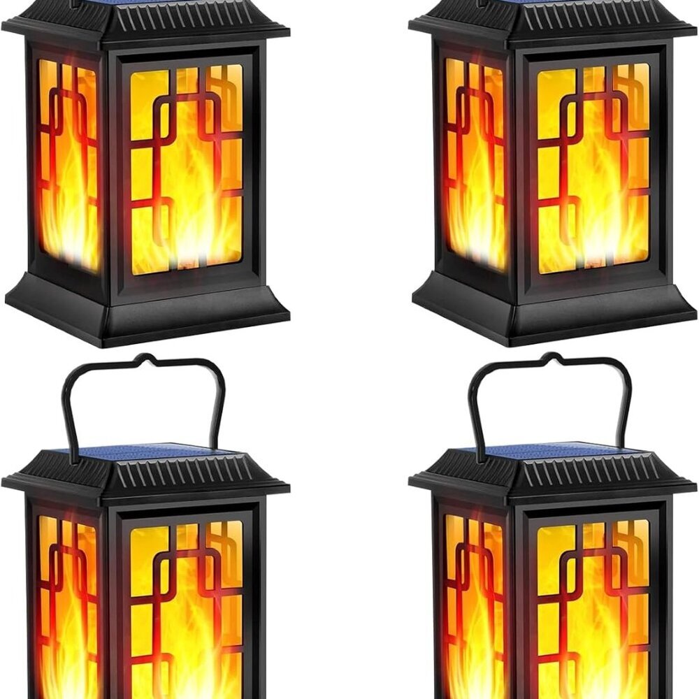 Solar Lanterns Outdoor Waterproof Hanging Lanterns Garden Solar Powered Flame Li